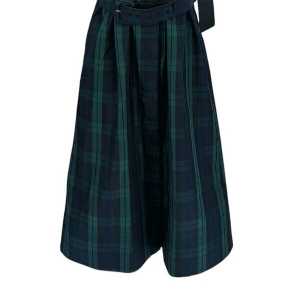 Tuckernuck NEW Blackwatch Chloe Plaid Navy Green Classic Midi Dress Size M - Picture 7 of 12